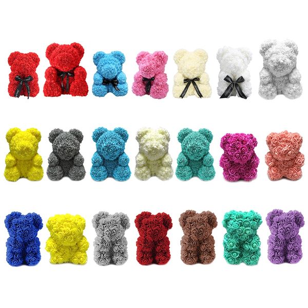 

25cm/40cm rose bear doll party wedding decoration rose flower doll toy for kids women birthday gifts