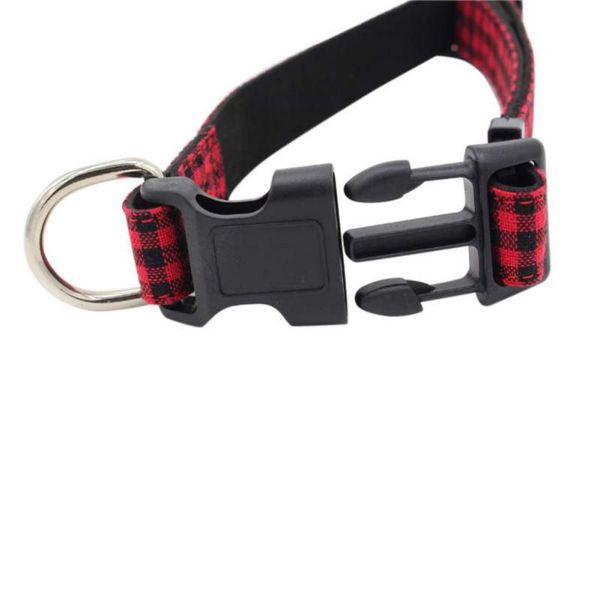 

dog adjustable microfiber collars comfortable multi-color plaid america flag pattern collar for small medium large dog cat 2