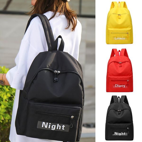 

35#2019 casual nylon backpack women black waterproof nylon school bags for teenage girls travel tote backpack