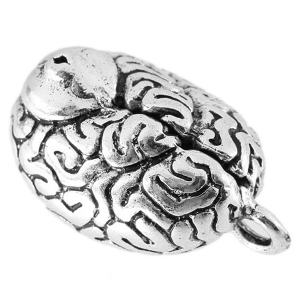 

punk pendant silver alloy ball pendant vintage brain strange, Black