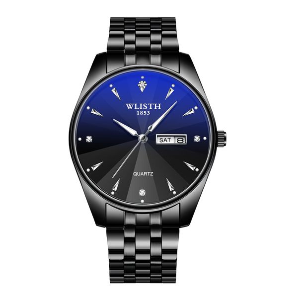 

wlisth brand women watch couple luxury stainless business calendar men watches lovers waterproof luminous quartz wristwatch, Slivery;brown