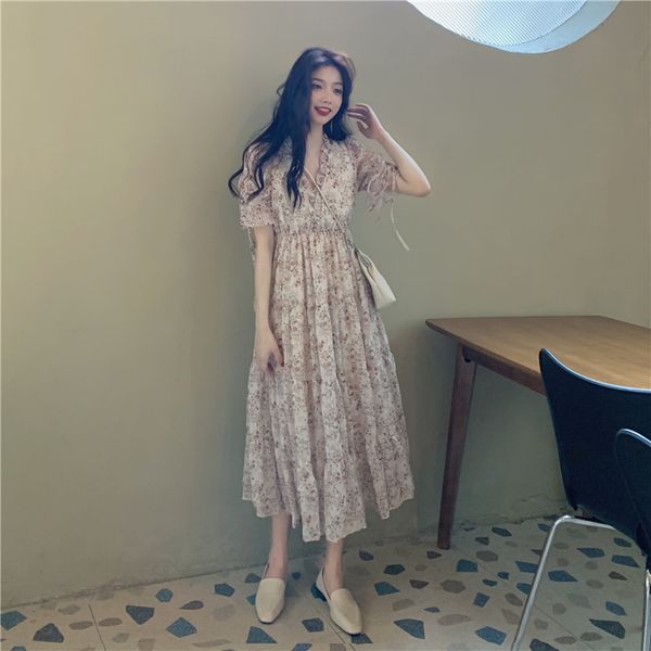 

plus size new summer dress girls party female vintage dress print short sleeve women dresses long oversize robe vestido, Black;gray