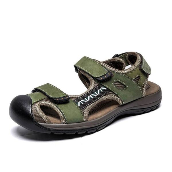 

classic men soft sandals comfortable man 2019 new summer casual beach shoes leather sandals big size male, Black
