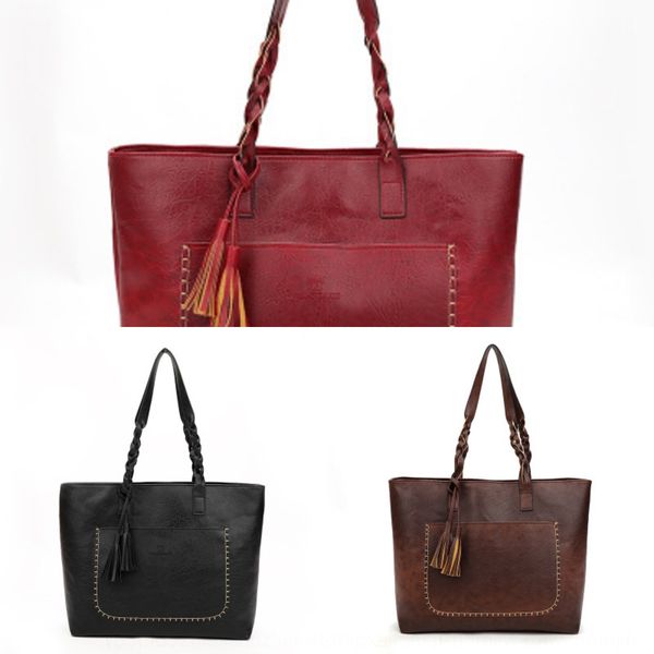 

fashion women's tassel big pu shoulder strap hand handbag large capacity shoulder messenger bag