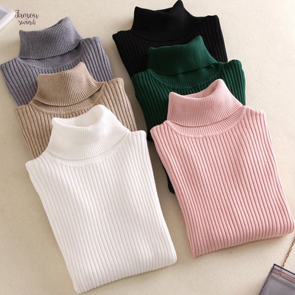 

продажа свитер с 2019 весна женщины трикотажные turtleneck повседневный soft polo перемычка шеи моды тонкий femme аппликация эластичность пу, White;black