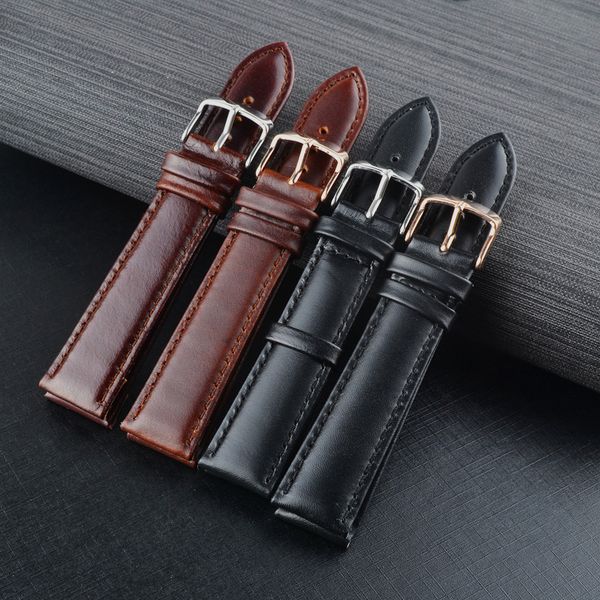 

leather band strap mens women wrist watch 18mm 20mm 22mm 24mm watchband leather silver gold black brown