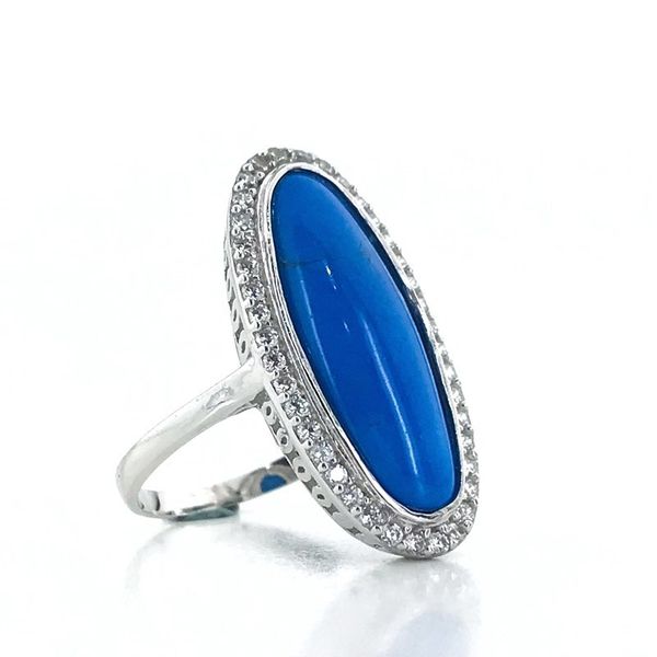 

sign and middle finger custom turquoise gemstone silver ring, Golden;silver