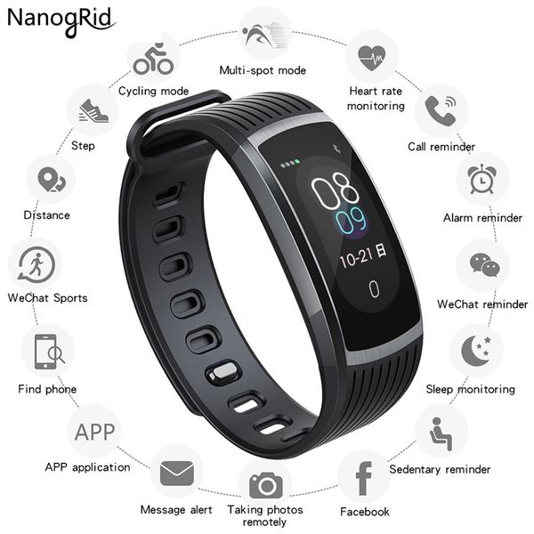

smart bracelet men women waterproof heart rate monitoring bluetooth watches fitness tracker bracelet smartwatch for android ios, Slivery;brown
