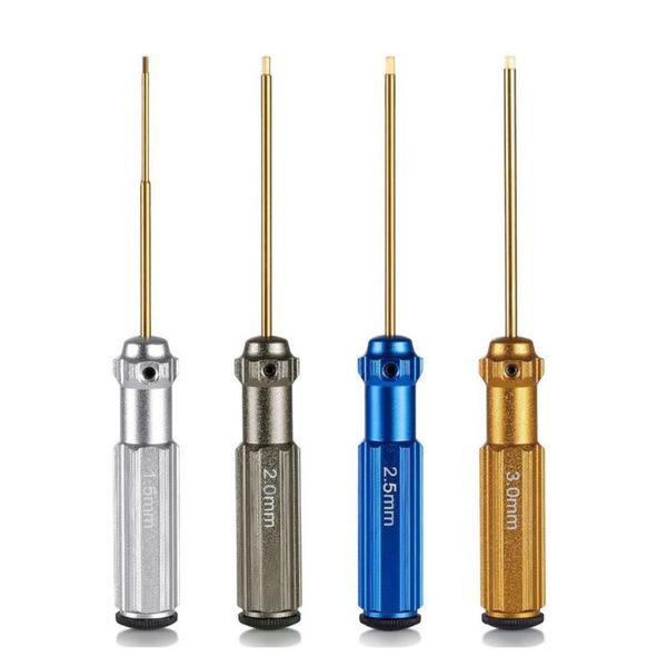 

4pcs h1.5 h2.0 h2.5 h3 hex screwdriver set aluminium hexagon screwdriver set allen driver for rc helicopter car