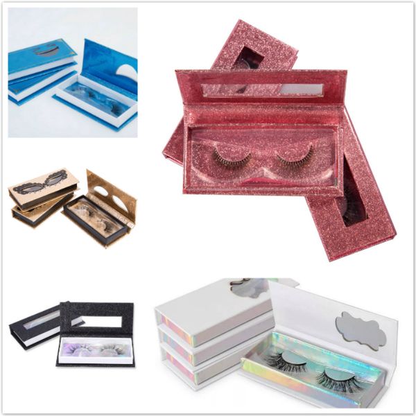 

wholesale holographic cardboard magnetic lashes packaging box 3d mink eyelashes boxes false eyelash packaging empty eyelash box case