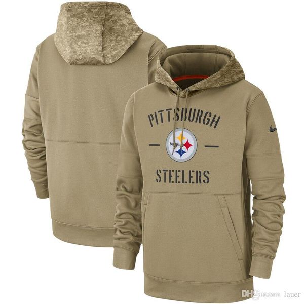 

new mens women kid pittsburgh steelers tan vintage sweatshirt 2019 salute to service sideline nfl therma pullover hoodie, Blue;black