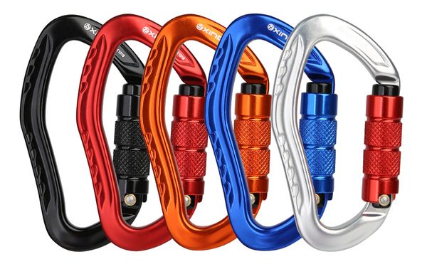 22KN Outdoor Rock Climbing Safety Harness Belt Lanyard Carabiner Hook Gear