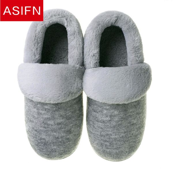 

asifn men's winter slippers male with fur warm couples home sweat absorbing slip couples women slipper chinelo masculino, Black