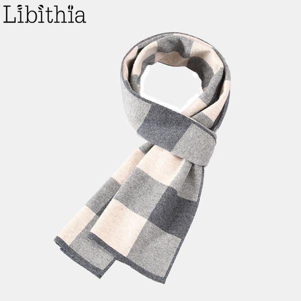 

men plaid 100% wool scarf warm winter smart casual grey black navy blue clothes accessories w03, Blue;gray