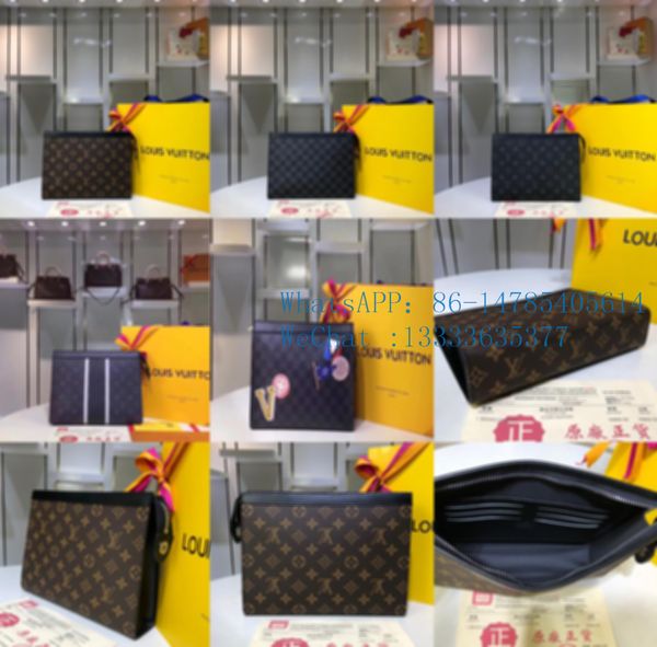

61692 in 2020 the new checkerboard leather presenile men business large capacity zipper leisure bag presenile file bag