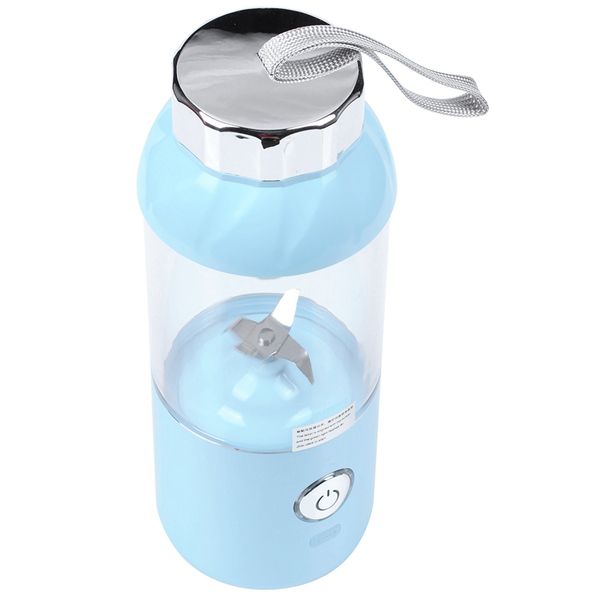 

usb charging blender mixer portable juicer machine juice fruit maker machine household 500ml-blue