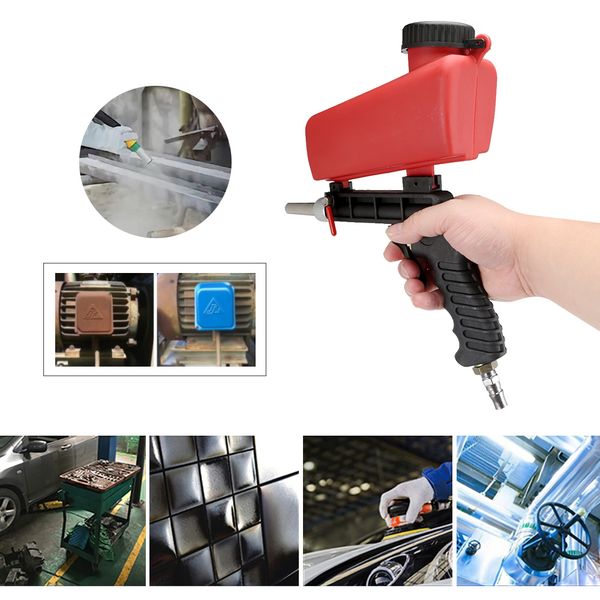 

new portable gravity sandblasting gun miniature pneumatic small sand blasting device machine metal corners washers spray guns