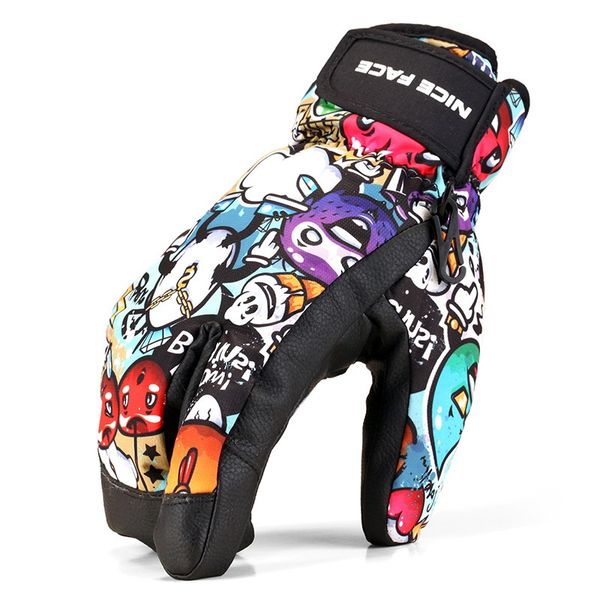 

3 fingers gloves for sking hunting thermal snowboard gloves colorful ski