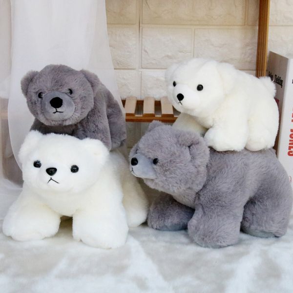 Urso Polar Brinquedos De Pelúcia Bicho De Pelúcia Bonecas Pequeno Branco Cinza Urso De Gelo Bicho De Pelúcia Coleção De Pelúcia Huggable Almofada De Travesseiro para Crianças Criança