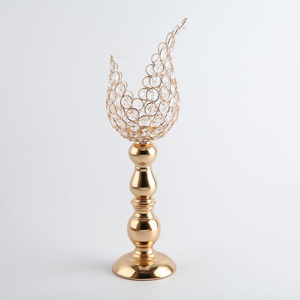 

2x candlestick petal mosaic table candlestick stand decor home - 12x12x42cm