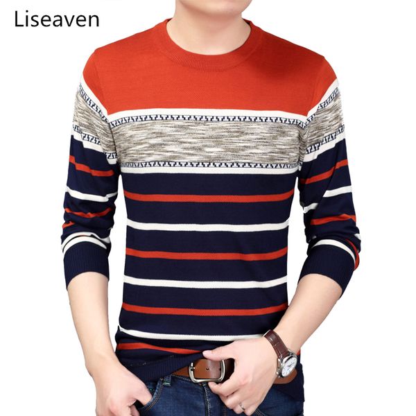 

liseaven men's sweaters o-neck pullovers men winter clothing pullover sweater men, White;black