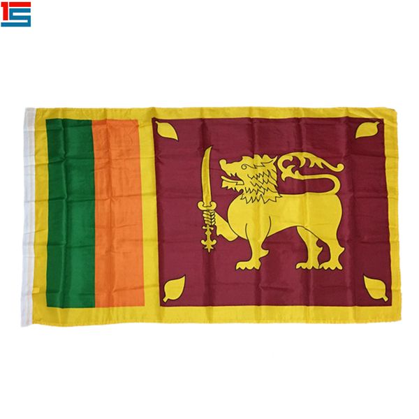 

digital printing sri lanka flag 90 x 150 cm polyester national country flag banner with two grommets