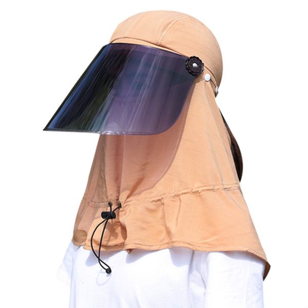 

uv sunshade cap summer new neck and face sunshade cap outdoor cycling adjustable sunscreen khaki