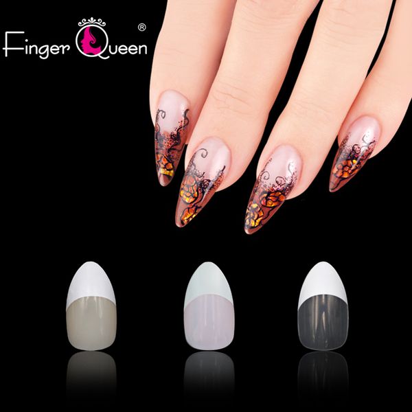 

100/500pcs pink nude clear ballerina coffin false nails gradient natural manicure press on fake nails tips daily work finger wea, Red;gold