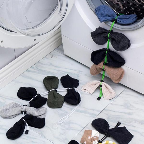 

socks storage organizer sock adjustable non-slip hanging rope hook clips sock cleaning aid tool socks drying hanger clothesline