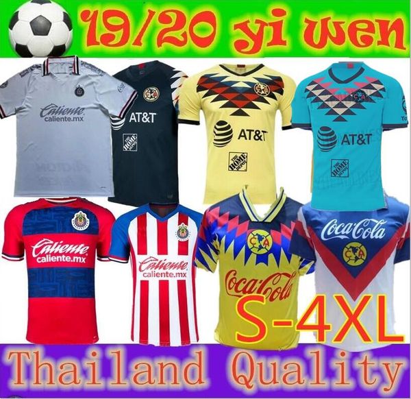

size s-4xl 2019 liga mx club america soccer jersey 19 20 mexico o.peralta home away football jerseys chivas guadalajara shirt, Black