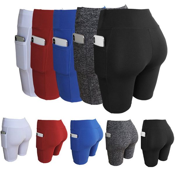 

women's high waist track shorts fitness running shorts, Black;blue