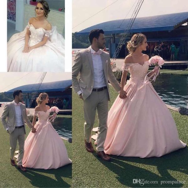 

модест новые кружевные аппликации свадебные платья a line sheer off the плечо свадебные платья cap рукава, White