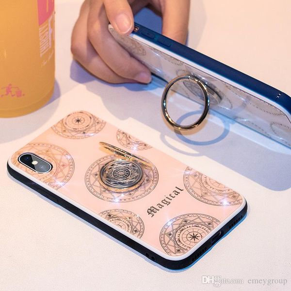 

for iphone 11 pro x xr xs max phone case 3d diamond ring holder plating soft tpu glitter bling cover for iphone 6 6s 7 8 plus coque