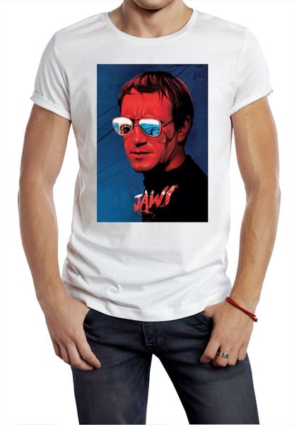 Jaws T Shirt Movie Poster Shark Attack Island Beach Movie 70s 80s Glasses Funny Graphic T Shirts Funny T Shirts For Sale From Goosedj71 1163