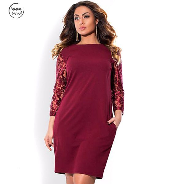 

зимние кружева платья осень женщина черный 6xl плюс размер элегантный цветочного большого размер офис без рукавов работа большого размера пл, Black;gray