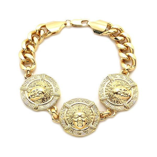 

hand decorate hip-hop alloy bracelet, Golden;silver