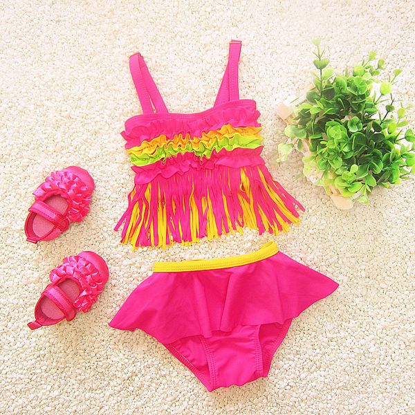 

tassel children swimwear falbala girls swimwear baby kids biquini infantil swimsuit bikini girl 2018 new summer bathing suit