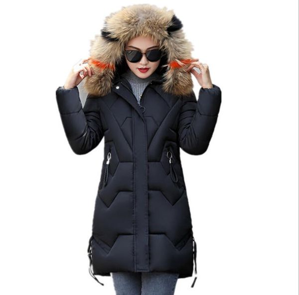 

2019 new women winter jacket cotton padded warm thicken ladies coat xxxl coats parka womens arrival fashion slim jacket, Black