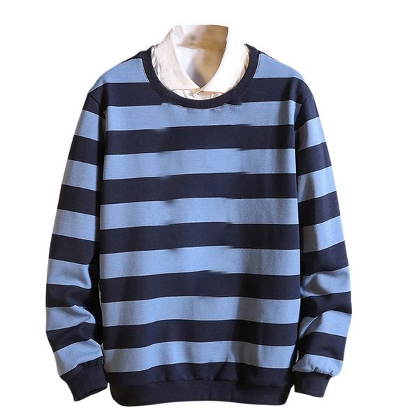 

2019 autumn large size stripe leisure decorative short sleeve men two pieces mens hoodie fashion casual trend fake hoodie, Black
