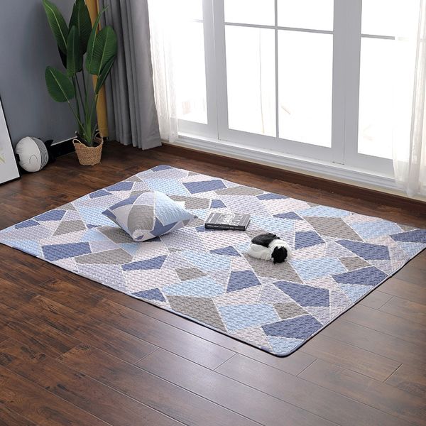 

nordic home crawling carpet living room non-slip blanket bedroom bedside mat cotton moisture-proof rug 100%cotton tatami blanket
