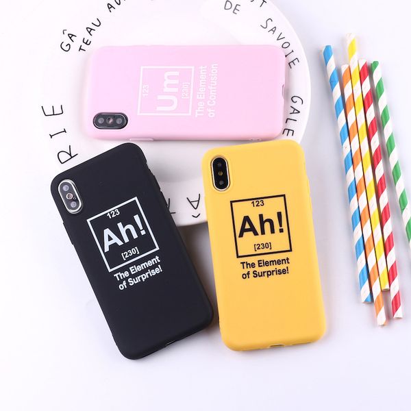 

for iphone xr xs max phone case periodic table of elements 6 7 8 x plus creative silicone matte soft cell phone case