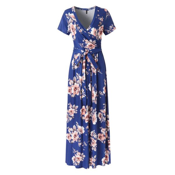 

womens dress designer dresses women summer dress v neck flower print evening party prom swing long dresses party night dress women, Black;gray