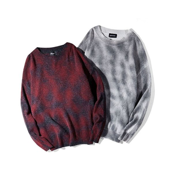 

зима мужская повседневная пуловер свитер свободные грязные ленивые хай-стрит хип-хоп стиль с длинным рукавом свитера, White;black