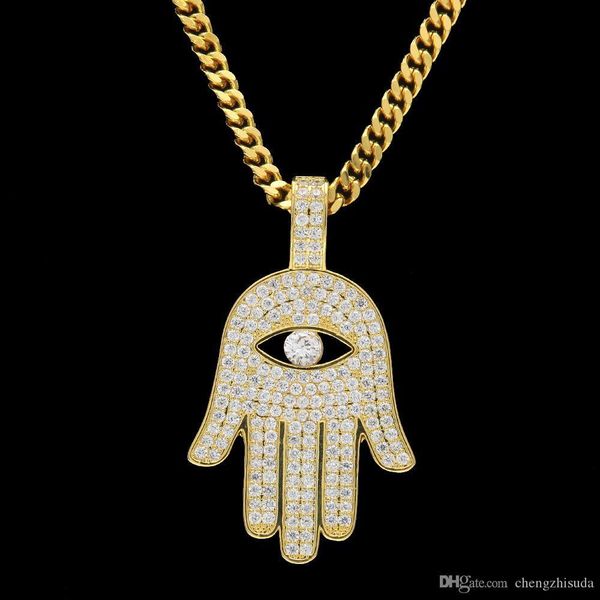 18K Or Jaune Rempli Collier Jesus Pendentif Zircone Cubique 18/" Chain Link Gold Filled Charm Bijoux