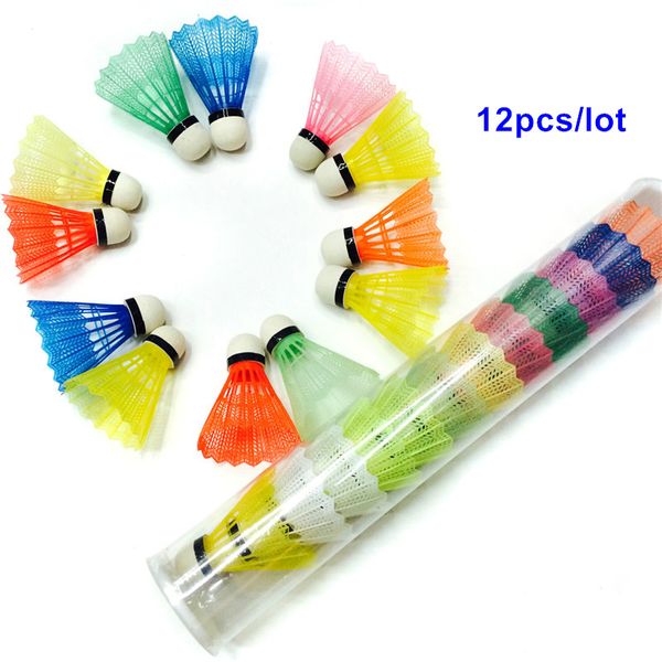 

ordinary low-priced products 12pcs nylon badminton balls shuttlecock durable birdies plastic for sport game training color