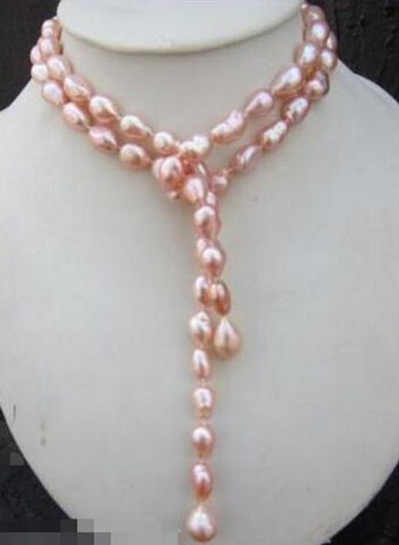 

elegant 11-12mm south sea gold, baroque pinkpearl necklace 42 inches, Silver