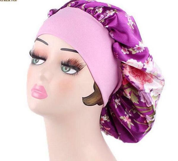 

Wide Band Silk Satin Bonnet Night Sleep Cap Hat by One Planet Best Quality Floral print Head Cover Bonnet for Beautiful Hair accessories