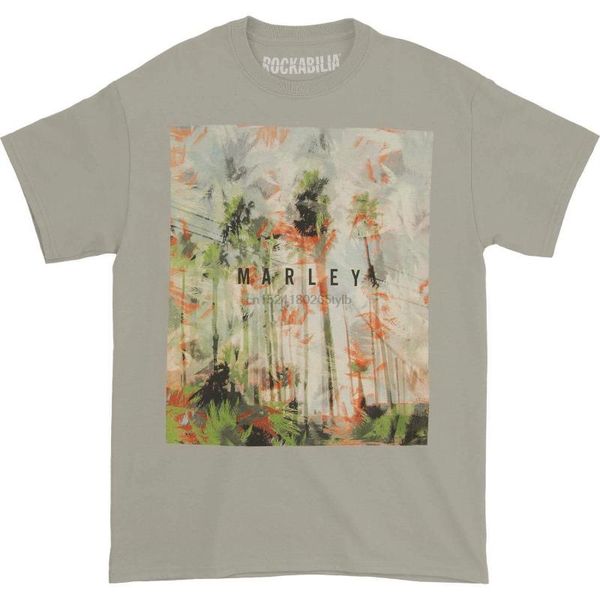 

bob marley men trees t-shirt grey, White;black