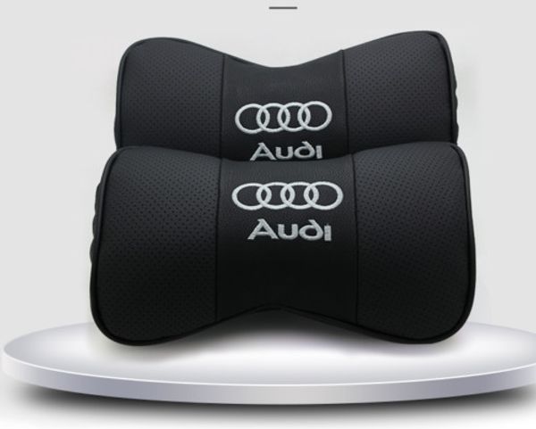 

Подходит для Audi Car 2Pcs натуральная кожа автокресло подушка для шеи подушка подголо