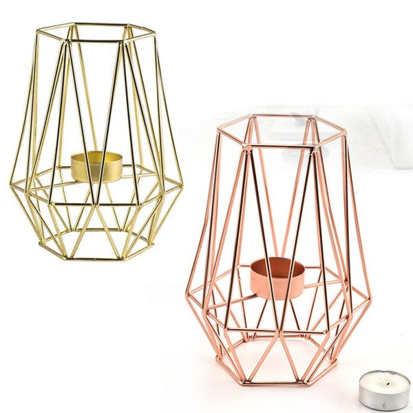 

modern style wrought iron geometric candle holders home decorate metal crafts candlestick christmas decorations for home